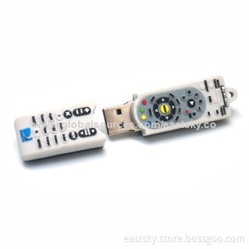 Custom Remote Control Thumb Drive, Made of Soft PVC Material, OEM Orders Welcomed